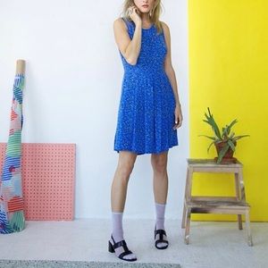 Dusen dusen blue Formica pleated silk dress